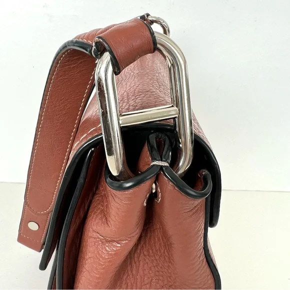 ♦️SOLD♦️MARC JACOBS Maverick Pebble Leather Flap w Suede Ties Saddle Shoulder - Picture 10 of 16